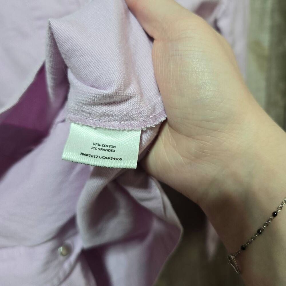 Eileen Fisher Lilac Snap Button Denim Jacket - Picture 4 of 4